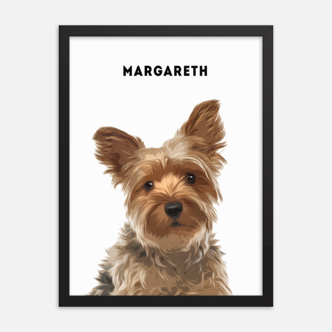 Modern Custom Pet Portrait - Framed