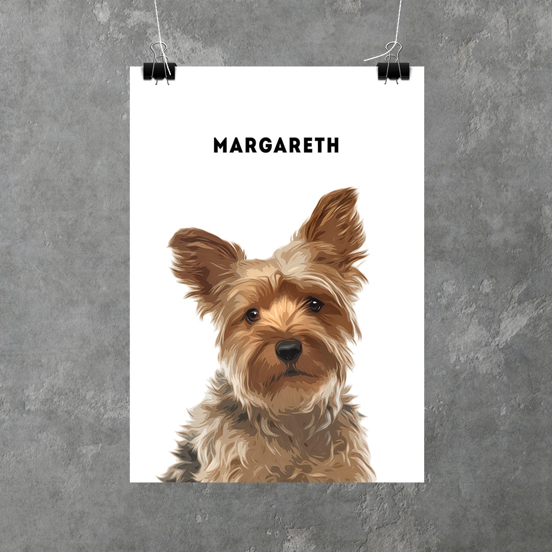 Modern Custom Pet Portrait - Poster Only