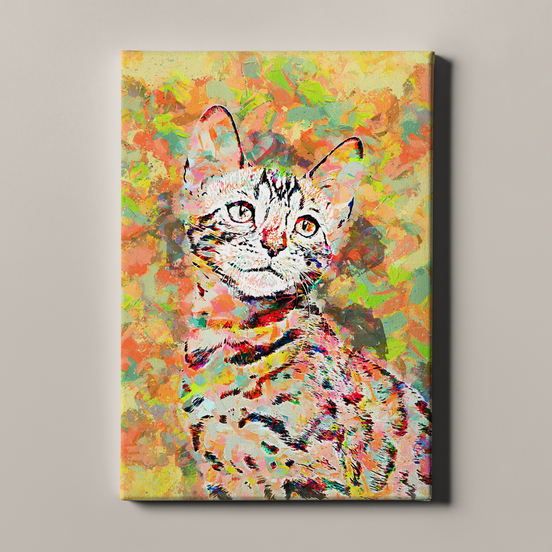 Amber Color Splash Custom Pet Portrait - Canvas