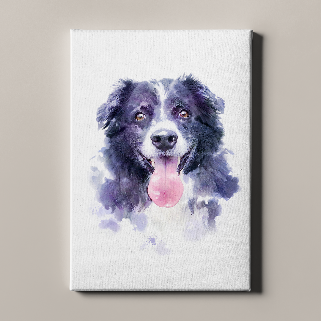 Cool Watercolors Custom Pet Portrait - Canvas