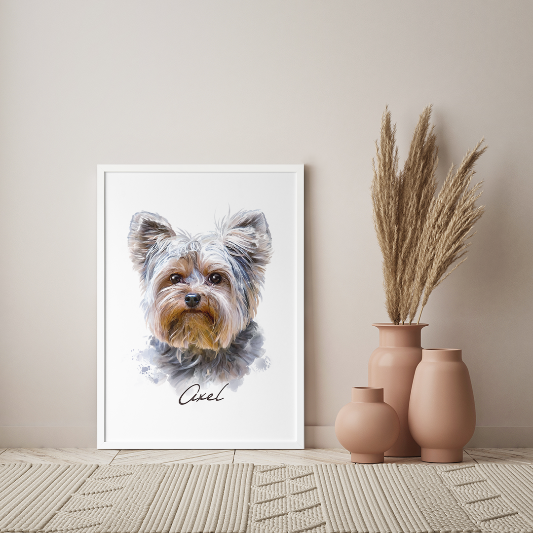 Custom Pet Portrait - Dreamy Watercolors - Cool Colors By Remarkebly